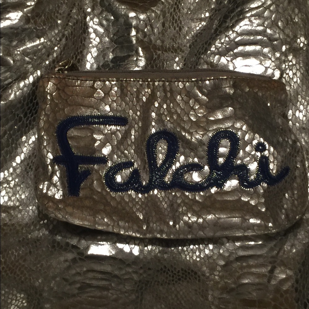 Carlos Falchi Metallic Silver Tote